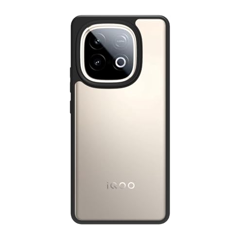 Image of RIGGEAR Shockproof Sleek Hybrid Armor Back Cover Case for iQOO Neo 10 5G (Clear PC and Black TPU Bumper)