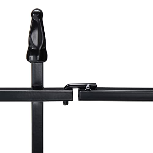 Relaxdays Beetzaun Metall, HxB: 45,5 x 226 cm, Garten Beeteinfassung zum Stecken, 4 Zaunelemente, Gotik Design, schwarz