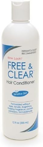 Conditioner for Sensitive Skin, Free of Dyes, Fragrance, Lanolin, Parabens and Formaldehyde Releasers, Dermatologist Tested, 12 fl oz (Pack of 2)