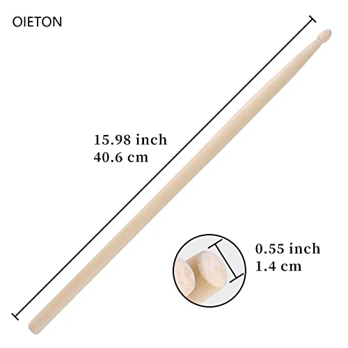Oieton 12 Pairs Drum Sticks 5A Classic Maple Wood Drumsticks Wood Tip Drumstick For Adults Kids And Beginners thumb #2