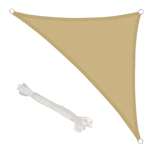 Tenda a vela Ombra Jardin Triangolare Beige 5,0 x 5,0 metri.