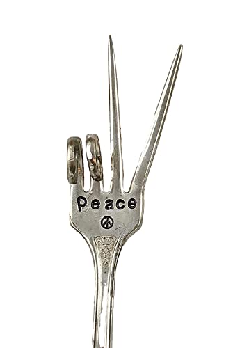 Plant Marker, Peace Sign Fork, Container Indoor Garden, Recycled Fork