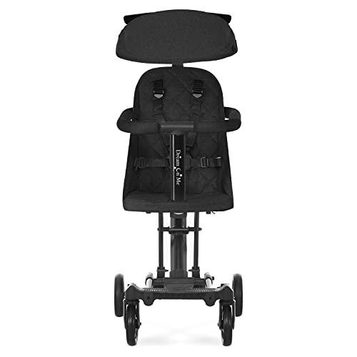 Dream On Me, Coast Stroller Rider with Canopy, Lightweight, One Hand Easy fold, Travel Ready, Sturdy, Adjustable Handles, Soft-Ride Wheels, Easy to Push, Black