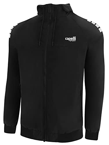Capelli Sport Windbreaker Jacket, Men's Lightweight Hooded Pullover Coat with Zipper Pockets