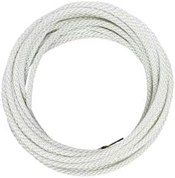 Gettysburg Flag 60' of 5/16" Diameter White Braided Nylon w/Stainless Steel Center Flagpole Halyard Marine Grade Rope, UV Resistant
