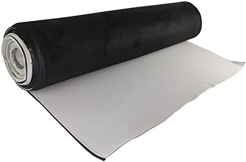 Suede Headliner with Foam Backed Fabric 60" Width,Replacement Aging/Faded/Broken,Color and Style Choice (Black, 85" x 60")