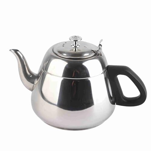 Haosie Tea Pot, 2L Stainless Steel Teapot, Metal Catering Tea Pot with Strainer, Teapots Coffee Servers, Stove Top Kettle for Induction Hob