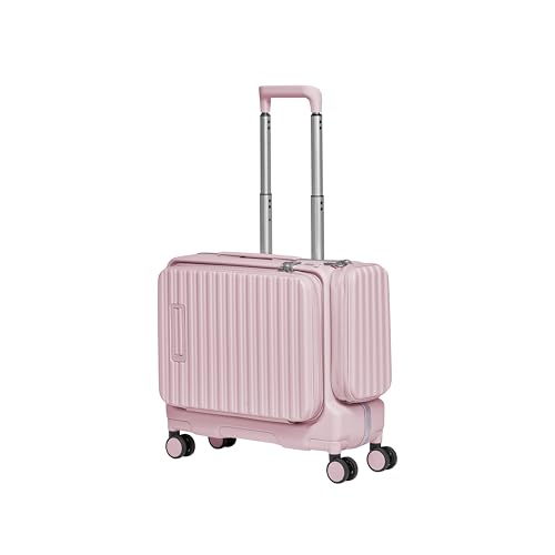 Image of Acer Barcelona Overnighter Suitcase, 19 inch Cabin, Recycled Polyester Material, Top Opening with Quick-Access Compartment, TSA Lock, 360 Degree Spin 8 Wheel, Pink