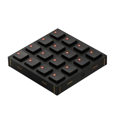Intech Studio Grid BU16 Modular MIDI Controller – 16 Gateron Hall Effect Switch Buttons, Velocity Sensitive USB-C Macro Pad for Streaming, Finger Drumming & Productivity – Magnetic Design for Mac & PC