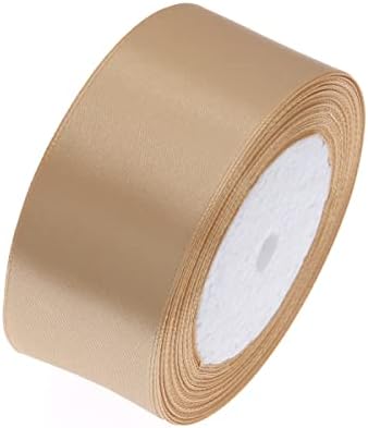 UORIBB Solid Color Satin Ribbon,1-1/2 Inches 25 Yards Fabric Ribbons for Gifts Wrapping,Wedding,Party,Hair,Crafts,Bow Making,DIY Decor Ornaments and Other Sewing Projects (Light-Gold)