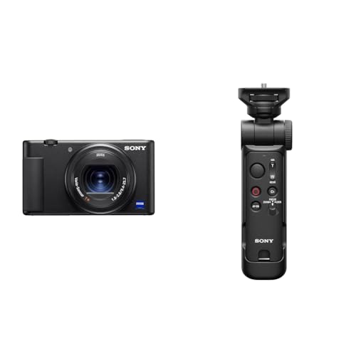 Sony ZV-1 Premium Kompaktkamera (1 Sensor, 24-70mm F1.8-2.8, 4K Video, Augen-Autofokus, neigbares Display, für Fotos und Videos) + GPVPT3BT & ECMG1