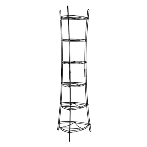 Lodge 6-Tier, Kitchen and Pantry Cast Iron Cookware Storage Organizing Tower, Steel Construction, Matte Black, 32.67" x 20.19" x 6"