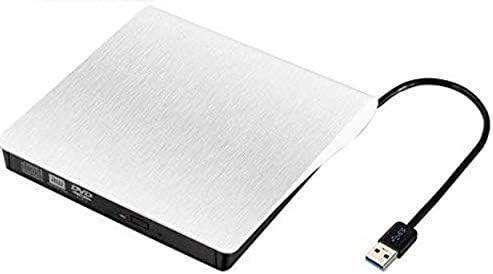 Glunlun 【Upgraded Version】 External CD Drive, Portable USB 3.0 CD DVD-RW DVD ROM Drive, Slim CD DVD Burner Writer Reader Rewriter for Laptops Desktops and Notebooks Windows7/8.1/10-White