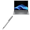 BoxWave Stylus Pen Compatible with HP OmniBook X Flip 16 - DualTip Capacitive Stylus, Fiber Tip Disc Tip Capacitive Stylus Pen - Metallic Silver