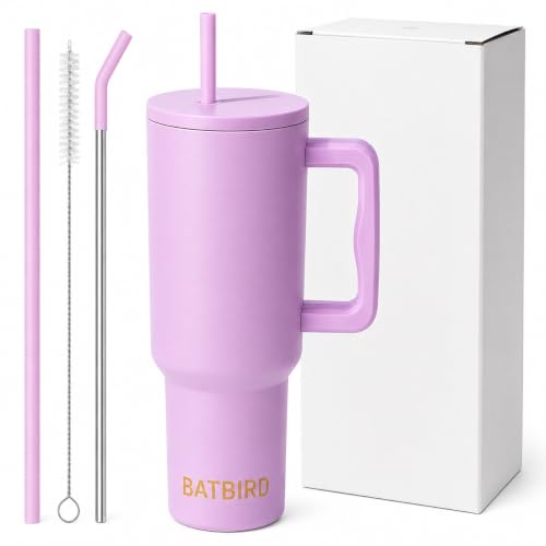 Image of Stainless Steel 1200 ml Vacuum Tumbler with Lid & Straw - Double‑Wall Insulated Cup for Travel, Gym & Office - Keeps Beverages Hot or Cold - 1.2 L Capacity (Lavender Mist)