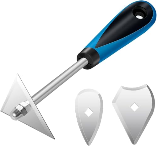 DEKEones Spachtel Werkzeug 3-in-1 Farbschaber Set 22CM Edelstahl Farbspachtel mit Ziehklinge (Dreieck + Kombination + Herz) Malschaber & Farbentferner Werkzeug für Heimwerker