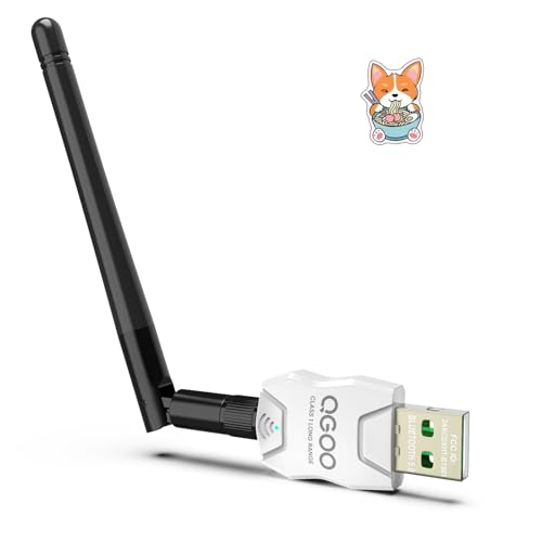 Class 1 Long Range Bluetooth Adapter for PC, QGOO USB Bluetooth Adapter for PC 5.3+EDR, Bluetooth Dongle Bluetooth Receiver Support Windows10/8.1/8/7?white-021?