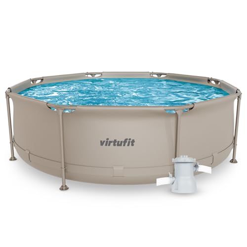VirtuFit Piscine (Beige, Ø244 x 76 cm (INKL. Filterpumpe), Ronde)