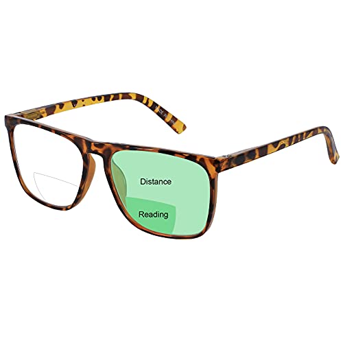 OCCI CHIARI Oversized Bifocal Reading Glasses 3.0 for Men Stylish Men's Bi-focal Readers Spring Hinge (Yellow Tortoiseshell, 300) - Image 2