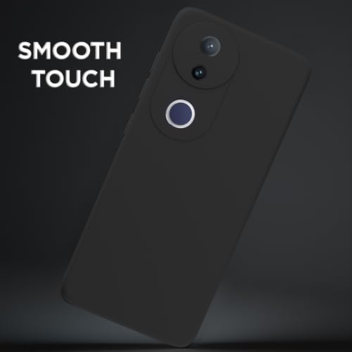 Image of Outlouders Back Cover for Vivo T4R 5G / Vivo V50e 5G / Vivo V50 5G | Camera Protection | Durable Soft Matte Silicone Bumper Case (Black)