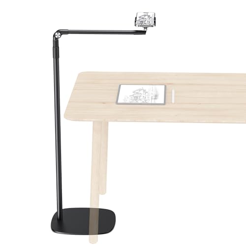elitehood Support de téléphone au sol pour enregistrement vidéo, pivotant à 360 degrés, support réglable pour iPhone pour lit, chaise, bureau, support de...