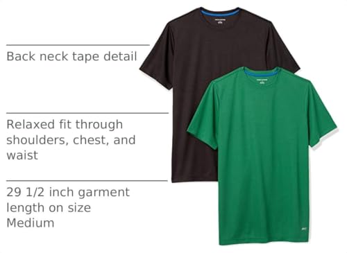 Image of Amazon Essentials Men's Moisture Wicking Breathable Performance Tech Workout T-Shirts, Pack of 2