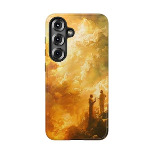 Coque Samsung S25 Figures divines et nuages dorés inspiration céleste