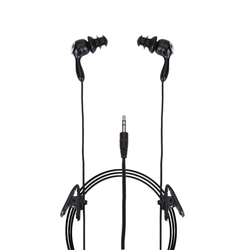 GZLMMY Auriculares deportivos de 3,5 mm para natación, impermeables, para teléfono, reproductor de MP3, auriculares deportivos con cable (negro)