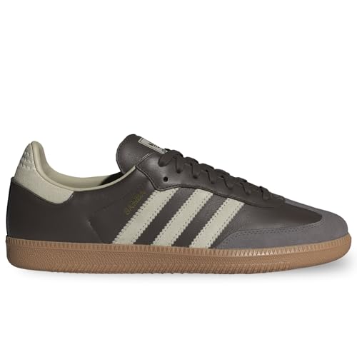 Image of adidas Samba OG Men's Shoes, Brown /Putty Grey /Gold Metallic, Size 6.5
