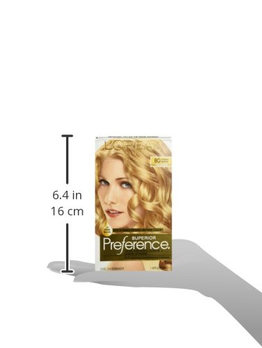 L'Oreal Paris Superior Preference Fade-Defying + Shine Permanent Hair Color, 8G Golden Blonde, Pack of 1, Hair Dye
