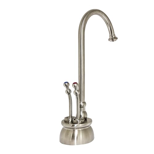 Image of Westbrass DT1F262-07 Docalorah 10 inch 2-Handle Hot and Cold Water Dispenser Faucet with Digital Tank and Filter, Satin Nickel