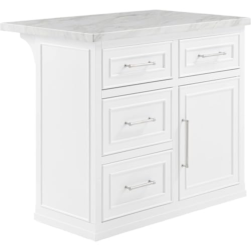 HomeStock Eclectic Elegance Faux Marble Top Kitchen Island