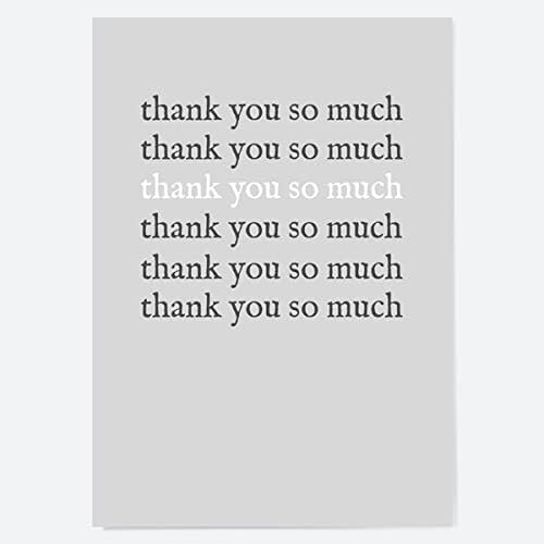 Thank You Open Out Cards - Sweet Heart - Monochrome - Pack of 10. Pretty, Love, Typography, Modern, General, Multi-Pack. Envelopes Included. Made in the UK (27 0022) - Image 4