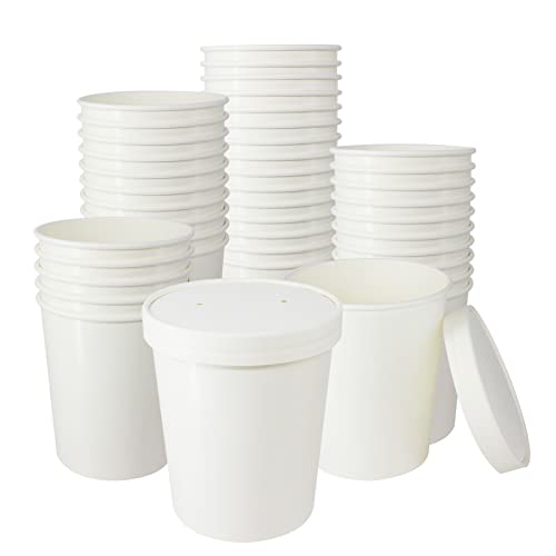 Belinlen 30-Pack 32oz Paper Ice Cream Cups with Lids - Perfect for Serving Frozen Treats and Other Foods!