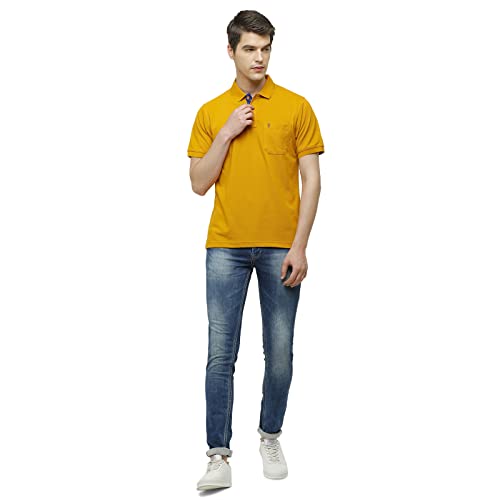 Image of Classic Polo Mens Cotton Blend Solid Half Sleeve Regular Fit Polo Neck T-Shirt
