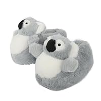 A2Z 4 Kids Cute 3D Koala Animal Slippers Soft Plush Warm House Shoes with Non-Slip Sole Boys Girls Cosy Indoor Footwear UK Sizes 9/10 to 2/2.5, Grey