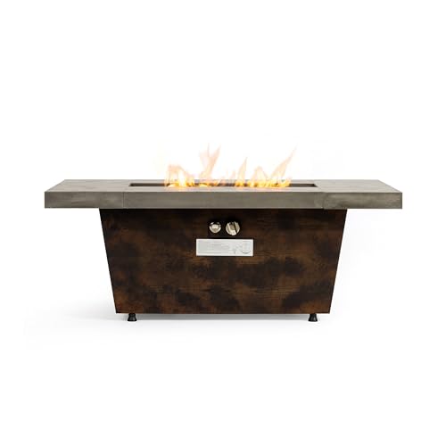 AWUCRSI 42" Outdoor Propane Fire Pit Table with Waterproof Cover,