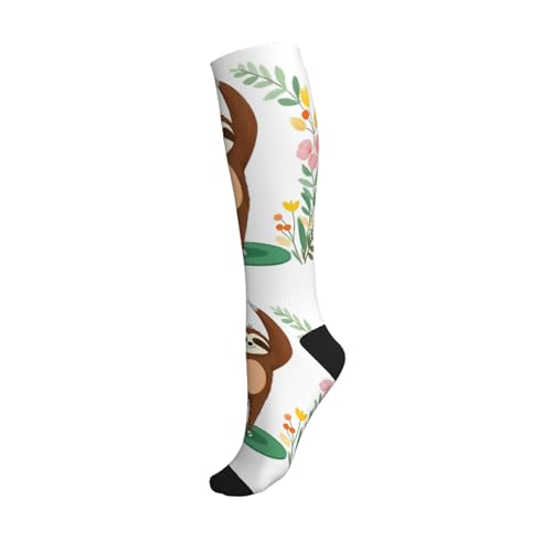 Qewfoju Sloth Yoga Compression Socks 15-20 mmHg