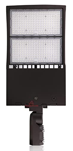 Ruggedgrade 42,000 Lumen - 300 Watt Nextgen Iii Led Shoebox Lights - Dimmable - With Photocell - Slip Fit Mount -Brown Housing - 10Kv Surge #TOP1