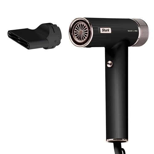 Shark SpeedStyle Pro Hair Dryer with Turbo Concentrator, High Performance High-Velocity Hair Dryer for All Hair Types w/Scalp Shield Technology, Lightweight, No Heat Damage, Black HD701UK