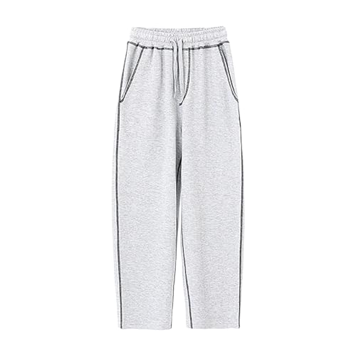 Pantalón Jogging Baggy Garcon Fitness Gym Pant Cordón de sujeción Cómodo Pantalones Jogging Baggy Garcon Large Niño Cintura elástica Pantalones deportivos para niños, Luz Gris #2, 6-7 Años