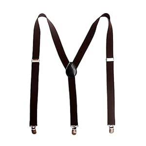 Mannen jarretelel Y Terug Jarretel Clips Lederen Bretels met 4 Metalen Gecontroleerde Clips Brede Bretels met Zeer Sterke Haken-Heavy Duty