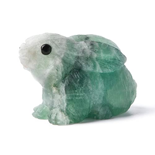 YGLINE Healing Crystals Rabbit Statue Figurine,Hand Carved Sitting Rabbits Bunny