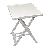 Gewicht: ca. 3,1kg PROGARDEN Klapptisch \'Arno\' 50x47cm, Kunststoff, Weiß - Beistelltisch Campingtisch Balkontisch Gartentisch Gartenmöbel Balkonmöbel Campingmöbel