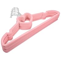 SHINEOFI 10 pcs Pink Heart-shaped Plastic Coat Hangers with Swivel Hook Non-slip Clothes Hangers for Jackets Dresses Shirts Scarves Sturdy Space-saving Wardrobe Organizer