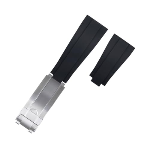 Correa de fluororubber de 22mm con extremo plano para reloj de buceo 4