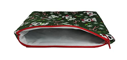 Christmas Reusable Sandwich-Size Food Pouch (Green White, Christmas Dogs) #TOP1
