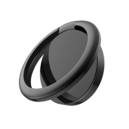 MAXBUS Cell Phone Ring Holder Stand,360 Degree Rotation Finger Ring Kickstand with Polished Metal Phone Grip for Magnetic Car Mount , Compatible with All Smartphones ,Smartphone Accessories(Black)