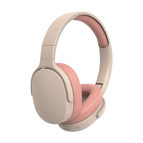 LiLiTok Bluetooth Auriculares sobre la Oreja con Micrófono, Auriculares Inalámbricos 22hrs de Tiempo de Reproducción, Cancelación de Ruido Auriculares Plegables Deportes Running Auriculares (Rosa)