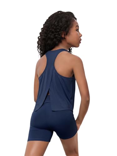 Image of BEAUDRM Girl's 2 Piece Workout Outfits Crop Top and Shorts Athletic Sets | Activewear Sets,Dance Sets,Tumbling Outfits,Hip Hop Dance Outfits,Cheer Practice Outfits for Girls